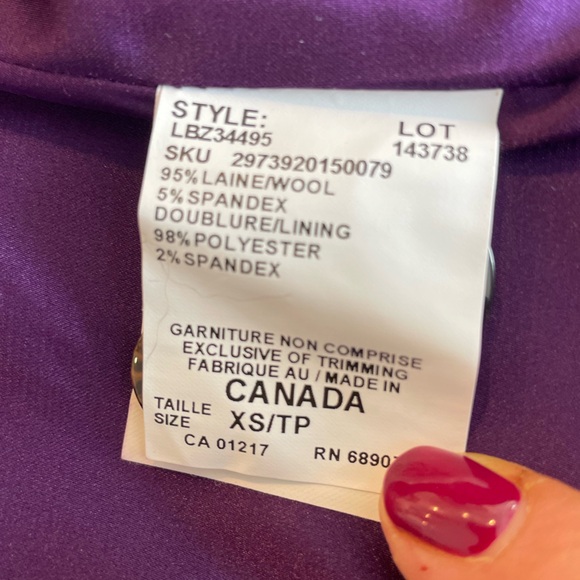 Le Chateau Charcoal Women's Tailored Wool Blazer EUC - Picture 14 of 15